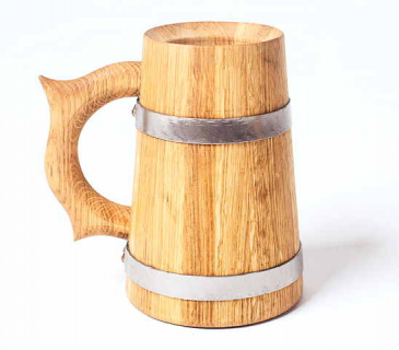 Wooden oak mug