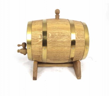 Observation oak barrel with glass heads 3-10 L