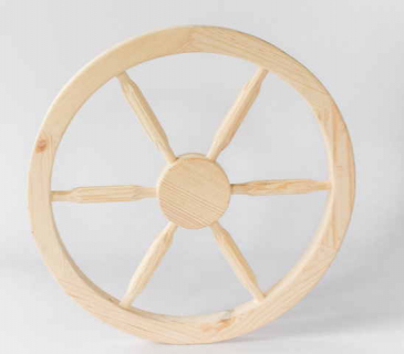 Wooden cart wheel for decoration