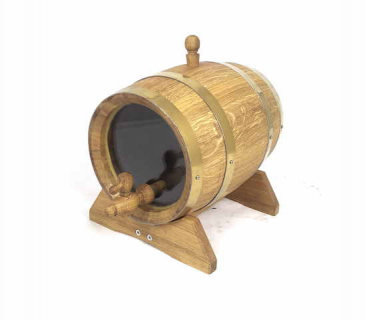 Observation oak barrel with glass heads 5-10 L