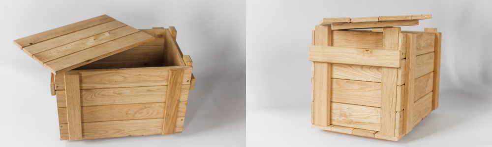 Bespoke wooden crates oak