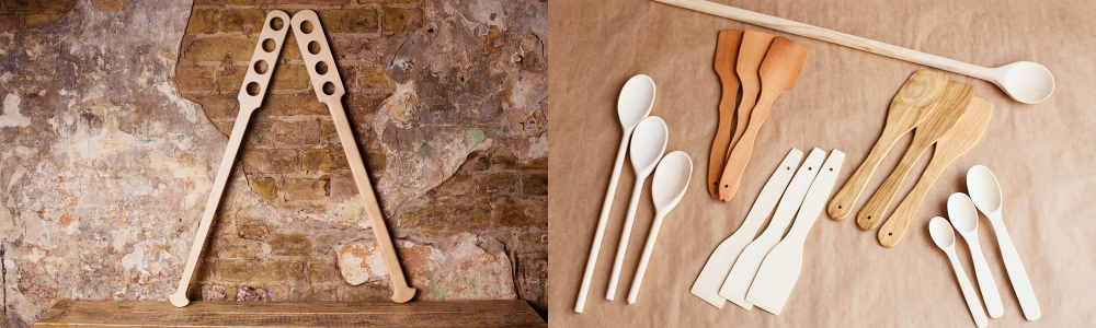 Bespoke wooden spoons and mash paddles