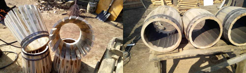 Oak barrels making