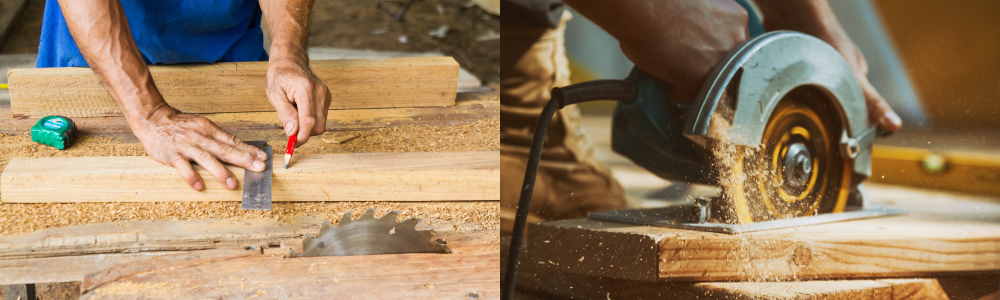 Wooden board sawing