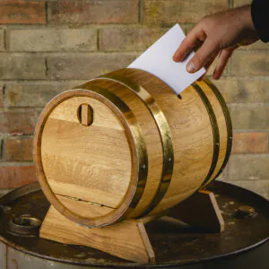 Oak Wedding Post Box Barrel (5L–20L)